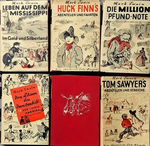 Twain, Mark: Gesammelte Werke in 5 Bänden. . - Deutsche Übersetzung von Marg. Jacoby / Henny Koch / M- Jacobi, L, Ottman, H. Conrad /. 