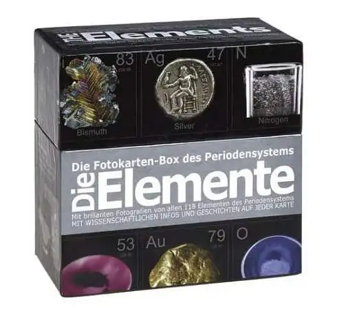 Gray, Theodore: Die Kartenbox der Elemente : [mit brillianten Fotografien aller 118 Elemente des Periodensystems ; mit wissenschaftlichen Informationen und Geschichten auf jeder Karte]. Theodore.. 