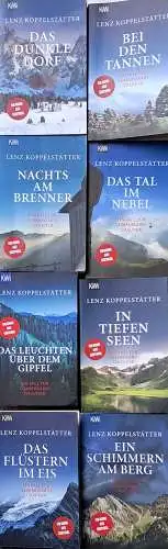 Koppelstätter, Lenz: Das dunkle Dorf / Nachts am Brenner / Bei den Tannen / Das Tal im Nebel / In tiefen Seen / Das Leuchten über dem Gipfel / Ein Schimmern am Berg.  (8 Bände komplett) -  ein Fall für Commissario Grauner. 
