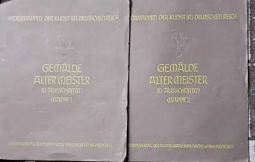 Bildermappen der Kunst im Deutschen Reich     Mappe 1 und Mappe 2.   Gemälde alter Meister in originalgroßen Ausschnitten. Mit einem.. 