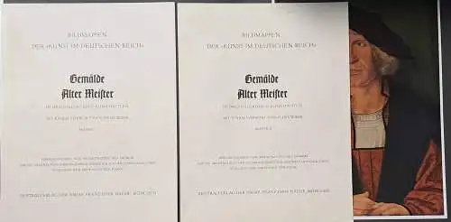 Bildermappen der Kunst im Deutschen Reich     Mappe 1 und Mappe 2.   Gemälde alter Meister in originalgroßen Ausschnitten. Mit einem.. 