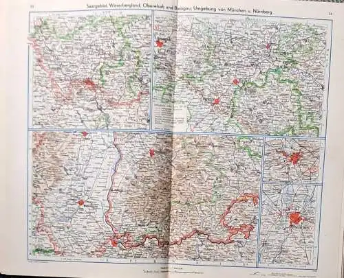 Handatlas für das deutsche Haus. - Eine Zusammenstellung hervorragender Kartenbilder der ganzen Welt unter besonderer Berücksichtigung des Deutschen Reiches und seiner Nachbarländer. 