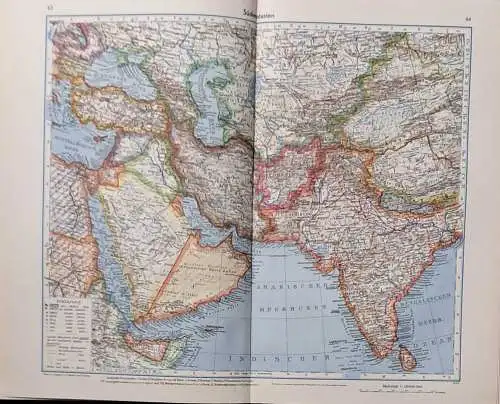 Handatlas für das deutsche Haus. - Eine Zusammenstellung hervorragender Kartenbilder der ganzen Welt unter besonderer Berücksichtigung des Deutschen Reiches und seiner Nachbarländer. 