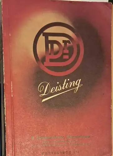 Deisting Preisliste 339 (Elektrische Schalter, Steckdosen etc.) - herausgegeben und ergänzt von Wilhelm Meyer zu Theenhausen, Pfarrer in Kierspe. 