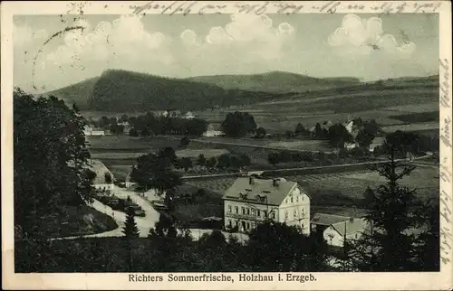 Ak Holzhau Rechenberg Bienenmühle, Richters Sommerfrische mit Landschaftsansicht