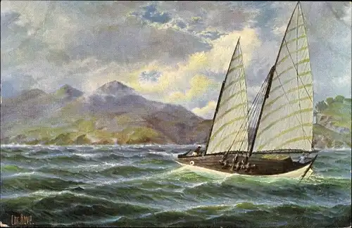 Künstler Ak Rave, Chr., Marinegalerie Nr 115, Fischerboot von Cochinchina