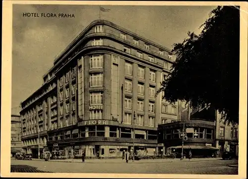 Ak Praha Prag, Hotel Flora, Schwerinstraße 121, Straßenansicht