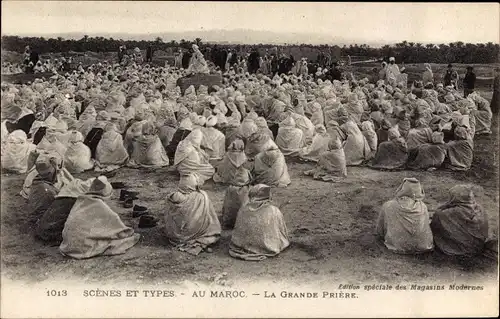 Ak Marokko, Scènes et Types, La Grande Prière, Muslime beim Gebet
