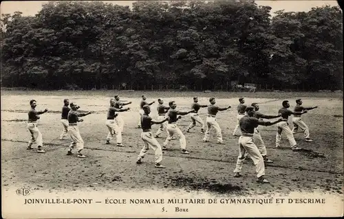 Ak Joinville le Pont Val de Marne, Ecole Normale Militaire de Gymnastique, Boxe