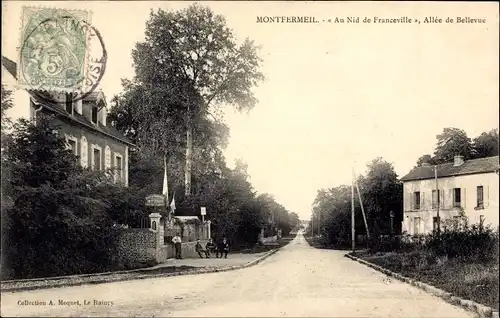 Ak Montfermeil Seine Saint Denis, Au Nid de Franceville, Allee de Bellevue