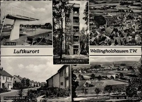 Ak Wellingholzhausen Melle in Niedersachsen, Freibad, Heggenstraße, Beutling