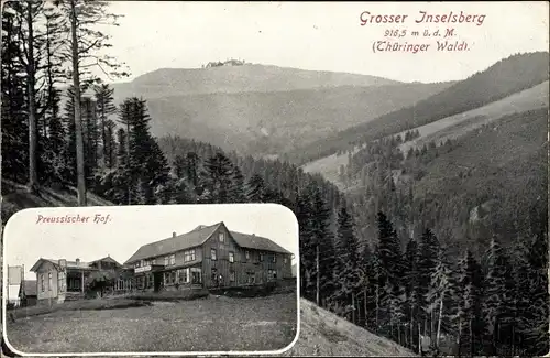 Ak Brotterode Trusetal in Thüringen, Preussischer Hof, Großer Inselsberg