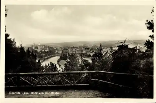 Ak Rochlitz an der Mulde, Blick von der Bastei, Terrasse