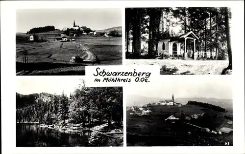 Ak Schwarzenberg am Böhmerwald in Oberösterreich, Blick auf den Ort, Kapelle