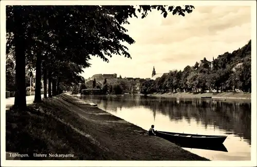 Ak Tübingen am Neckar Baden Württemberg, Unter Neckarpartie 