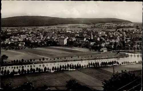 Ak Neckarelz Mosbach im Neckar Odenwald Kreis, Panorama vom Ort, Fluss