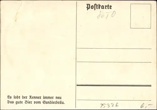 Künstler Ak Kulmbach in Oberfranken, Exportbier Brauerei Sandlerbräu, Ortschaft