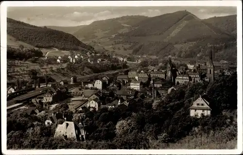 Ak Kirn an der Nahe in Rheinland Pfalz, Blick auf den Ort von Osten, Berg