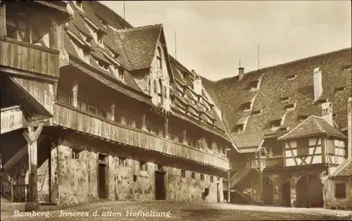 Ak Bamberg an der Regnitz Oberfranken, Inneres der alten Hofhaltung