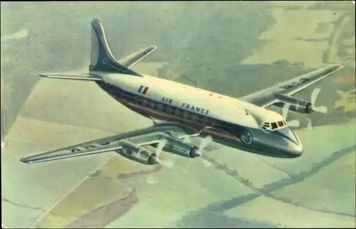 Ak Air France, Vickers Viscount, Propellermaschine im Flug