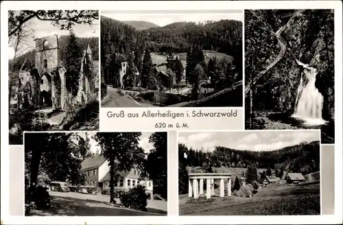 Ak Oppenau im Ortenaukreis im Schwarzwald, Kloster Allerheiligen, Ruine, Wasserfall, Gesamtansicht