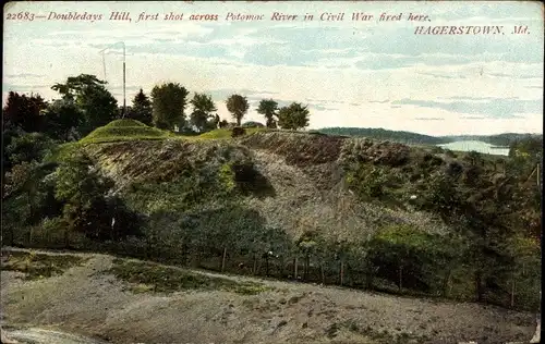 Ak Hagerstown Maryland USA, Doubledays hill, Potomac river, Civil War