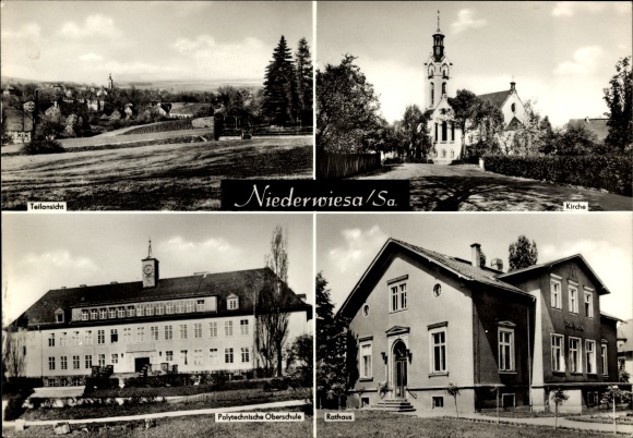 Niederwiesa Rathaus Obere Schule Ehrenmal Naturbad Bahnbruecke Kirche