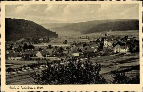 Ak Atteln Lichtenau in Westfalen, Panorama von der Ortschaft und Umgebung