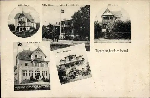 Ak Timmendorfer Strand in Ostholstein, Villa Freya, Villa Flora, Villa Eichenheins, Villa Isis
