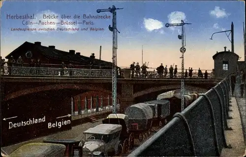 Ak Herbesthal Lontzen Wallonien Lüttich, Brücke über die Bahnstrecke Köln Aachen Brüssel Paris