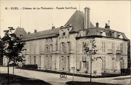 Ak Rueil Malmaison Hauts de Seine, Château de la Malmaison, facade sud ouest