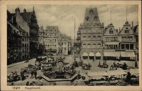 Ak Trier in Rheinland Pfalz, Partie am Hauptmarkt, Herren Garderobe T. Zimmermann