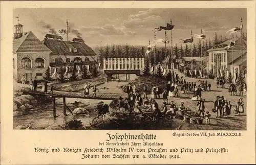Künstler Ak Szklarska Poręba Schreiberhau Riesengebirge,Josephinenhütte,Friedrich Wilhelm IV,6. Okt 