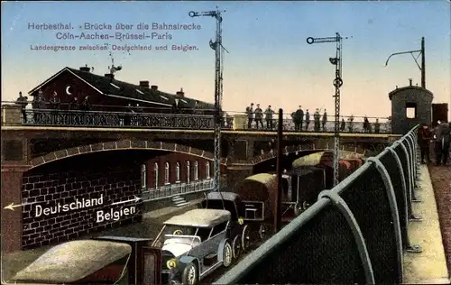 Ak Herbesthal Lontzen Wallonien Lüttich, Brücke über die Bahnstrecke Köln Aachen Brüssel Paris