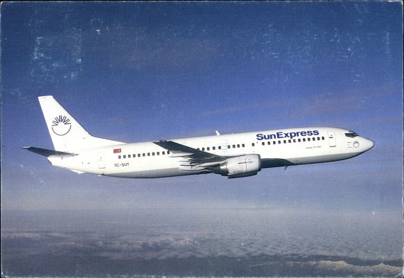 Ak Passagierflugzeug Sunexpress Boeing 737 400 Nr Oldthing Ansichtskarten Verkehr Flugzeuge Ballone Zeppeline