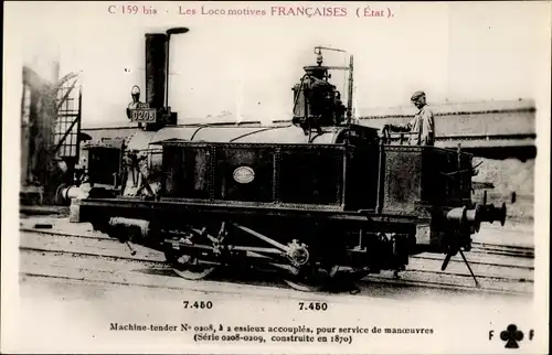 Ak Französische Eisenbahn, Les Locomotives Francaises, Etat, Machine No. 0208