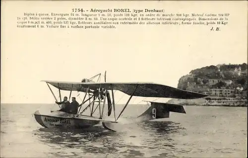 Ak Monaco, Aéroyacht Borel, Type Denhaut, Hydravion, Wasserflugzeug