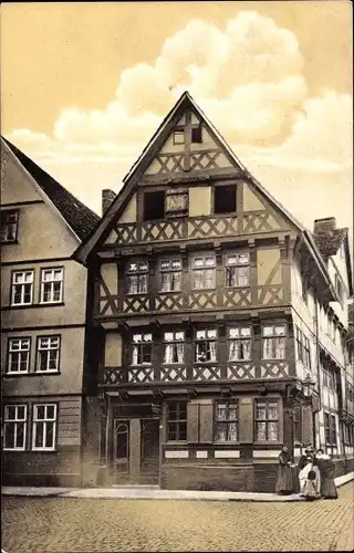 Ak Hann. Münden in Niedersachsen, Blick auf Haus Wolter in der Tanzwerderstraße, Fachwerkhaus