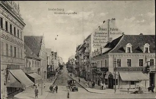 Ak Tschernjachowsk Insterburg Ostpreußen, Hindenburgstraße, Geschäft Conrad Tack & Cie.