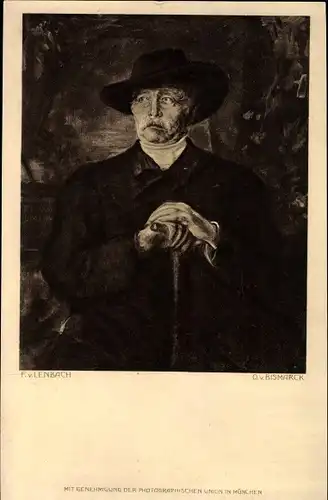 Künstler Ak von Lenbach, Franz, Otto von Bismarck, Herzog zu Lauenburg, Reichskanzler, Portrait