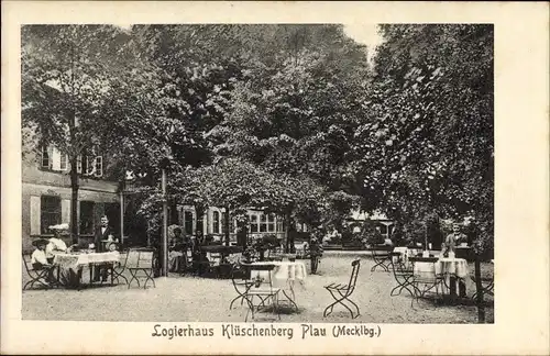 Ak Luftkurort Plau am See, Logierhaus Klüschenberg, Terrasse