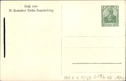 Ganzsachen Ak Leipzig, 18. Deutscher Reichsfeuerwehrtag, 24-29. Juli 1913, Völkerschlachtdenkmal