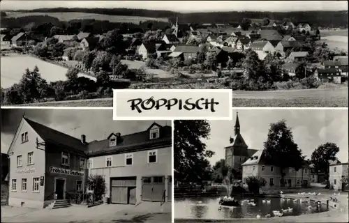 Ak Röppisch Saalburg Ebersdorf in Thüringen, verschiedene Ortsansichten, Fröhlichs Gasthaus