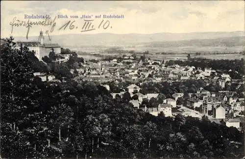 Ak Rudolstadt in Thüringen, Blick vom Hain, Panorama vom Ort