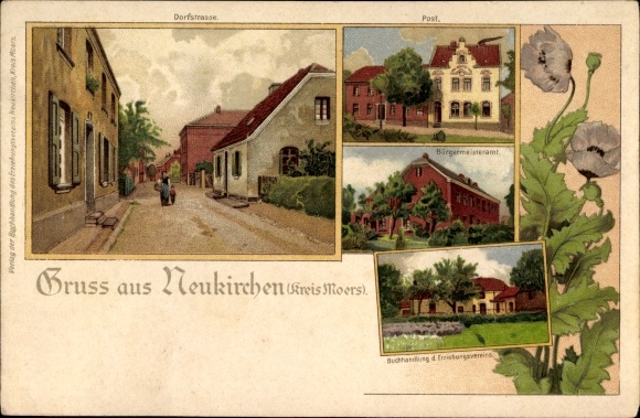 Litho Neukirchen Vluyn Kleve In Nordrhein Westfalen Dorfstrasse