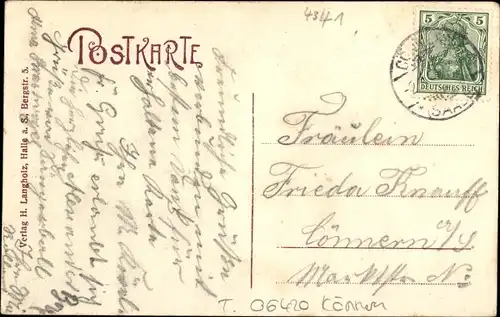 Ak Trebnitz Könnern im Salzlandkreis, Kirche, Schloss, Gasthof zum Goldenen Löwen, Schule