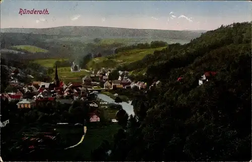 Ak Ründeroth Engelskirchen im Oberbergischen Kreis, Panorama von der Ortschaft