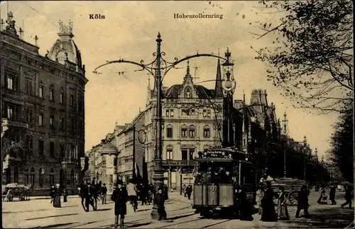 Ak Köln am Rhein, Hohenzollernring mit Straßenbahn zum Zoologischen Garten und Flora