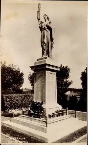Ak Sheerness on Sea South East, War Memorial, Kriegerdenkmal