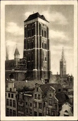 Ak Gdańsk Danzig, Ansicht der St. Marienkirche, Katedra